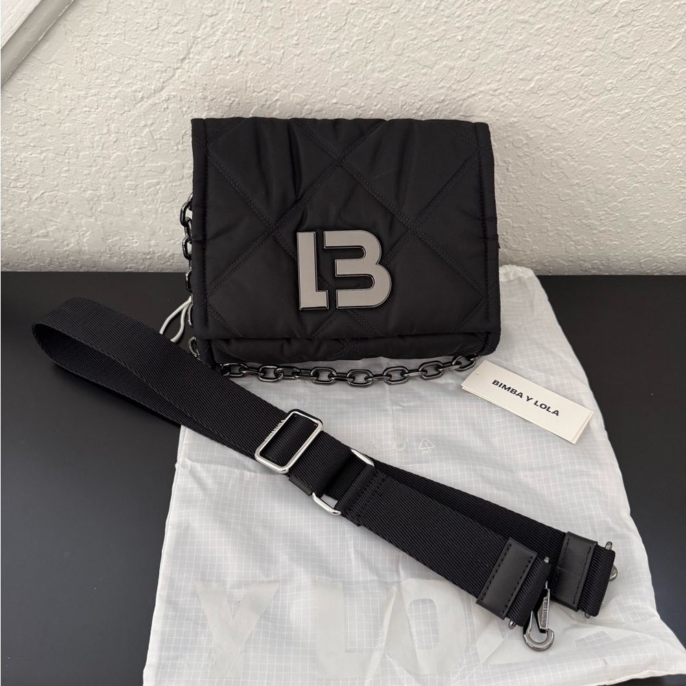 Bimba y Lola Black Nylon Quilted Bag
